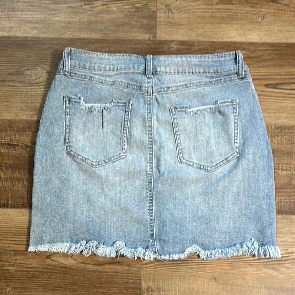 Rewash Blue Mini Skirt Casual Distressed - Picture 3 of 3